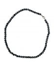 OBSIDIENNE FLOCON DE NEIGE - COLLIER AVEC DES PERLES DE 6MM