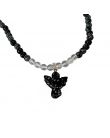 OBSIDIENNE FLOCON DE NEIGE - COLLIER À PENDENTIF ANGE 4MM