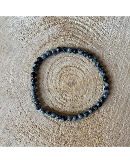 OBSIDIENNE FLOCON DE NEIGE - BRACELET 4MM