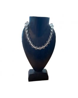 Collier cristal de roche facettes 12mm Collier cristal de roche facettes 12mm