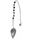 Pendule 7 Chakras Quartz Rose