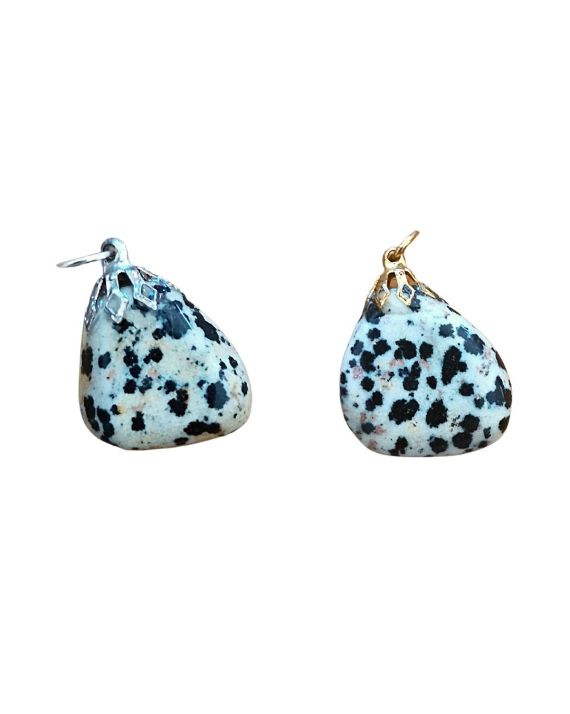 Jaspe Dalmatien - Pendentif Pierre roulée Jaspe Dalmatien - Pendentif Pierre roulée