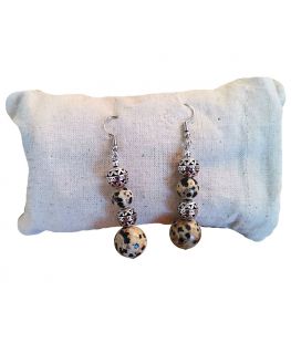 Jaspe dalmatien - Boucles d'oreilles - Perle