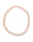 Collier quartz rose 12mm