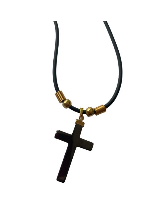 Collier - Hématite - Croix