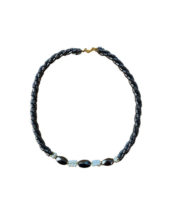 Collier - Hématite - Perles nacre