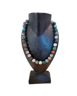 Agate indienne - Collier 12 mm