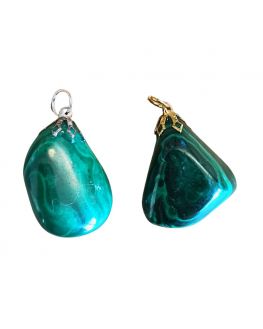 Malachite - Pendentif en pierre roulée