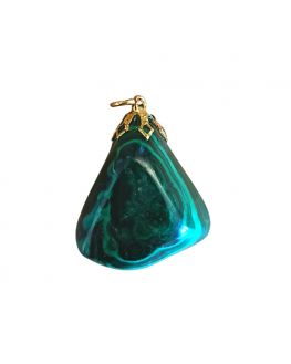 Malachite - Pendentif en pierre roulée