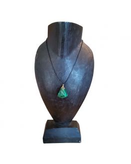 Malachite - Pendentif en pierre roulée