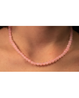 Collier - Quartz rose - Perles 4mm