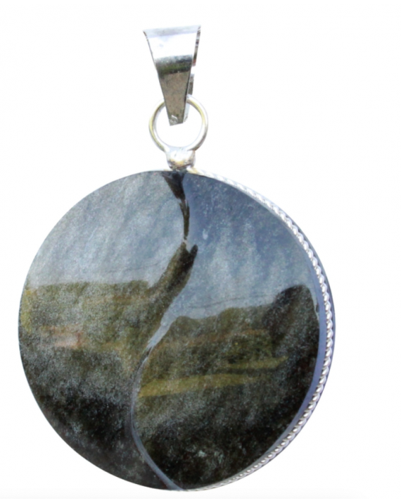 pendentif en obsidienne dorée pendentif en obsidienne dorée