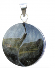 Pendentif - Obsidienne dorée - Rond - Yin yang