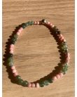 bracelet sur mesure rhodochrosite et agate mousse 20cm