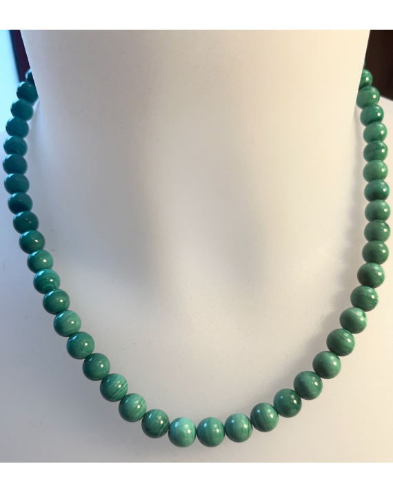 Collier Malachite 8mm 45cm ajustable