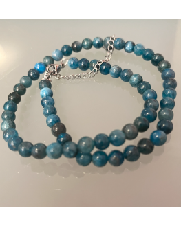 Collier Apatite 6mm 45cm ajustable