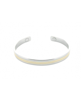 Bracelet cuivre avec Aimants Jonc plat 2 métaux