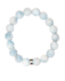 Bracelet Aigue-Marine Perles rondes 10 mm