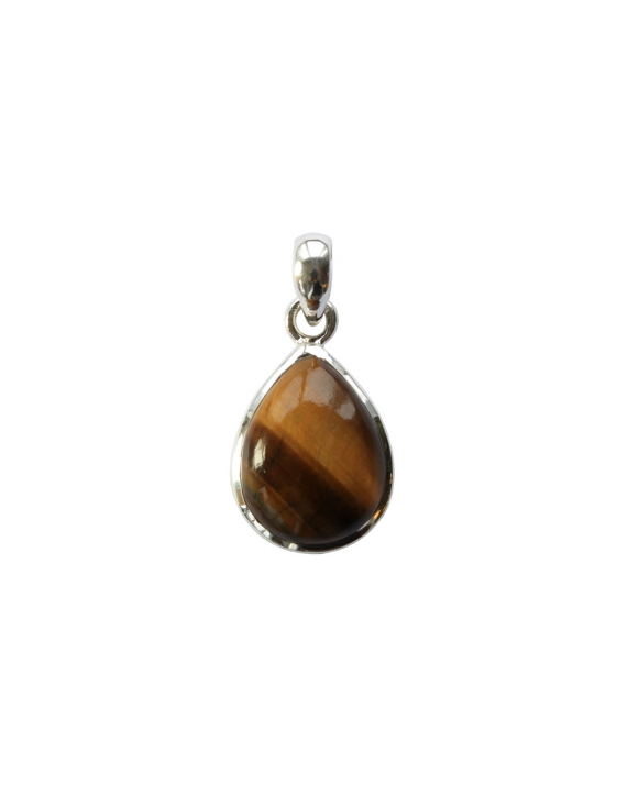 Pendentif argent goutte Oeil de tigre Pendentif argent goutte Oeil de tigre
