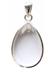 Cristal de roche pendentif goutte en argent