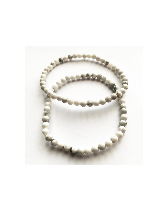 Bracelet Howlite Perles 4mm