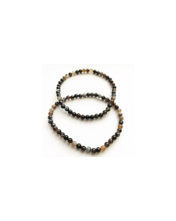 Obsidienne oeil céleste - Bracelet perles de 4mm