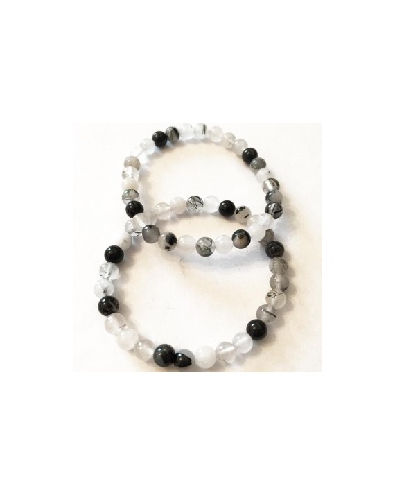 Tourmaline noire & quartz - Bracelet