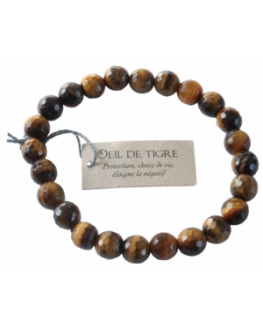 Bracelet Perles facettées en Oeil de tigre Bracelet Perles facettées en Oeil de tigre