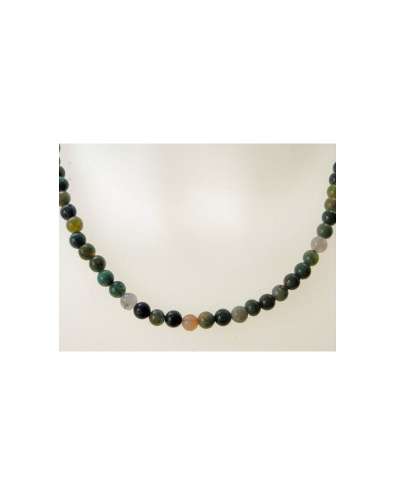 Collier en perles d'agate indienne 6mm Collier en perles d'agate indienne 6mm