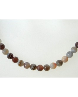 Collier en perles d'agate Botswana 4mm