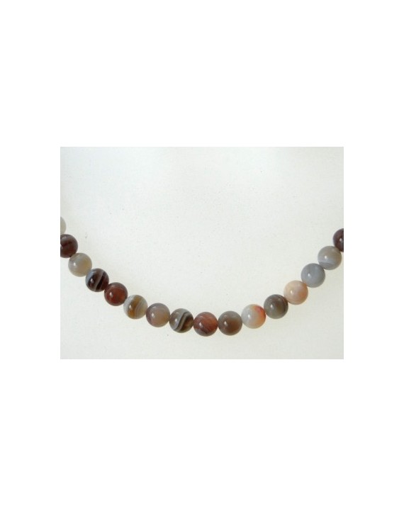 Collier en perles d'agate Botswana 4mm Collier en perles d'agate Botswana 4mm