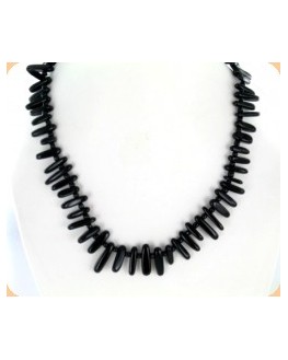 Collier - Onyx noire - Plaquettes