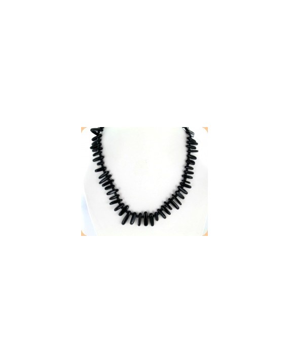 Collier - Onyx noire - Plaquettes Collier - Onyx noire - Plaquettes