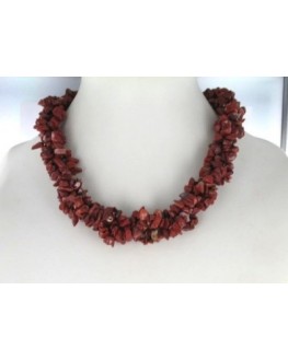 Collier - Jaspe rouge - Baroque torsadé