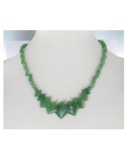 Collier - Aventurine verte - Pierres carrées