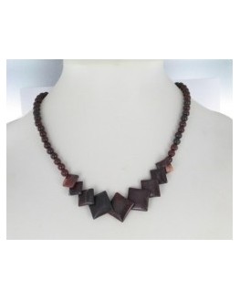 Collier - Obsidienne mahagonite - Pierres carrées