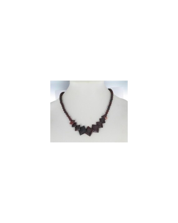 Collier - Obsidienne mahagonite - Pierres carrées Collier - Obsidienne mahagonite - Pierres carrées
