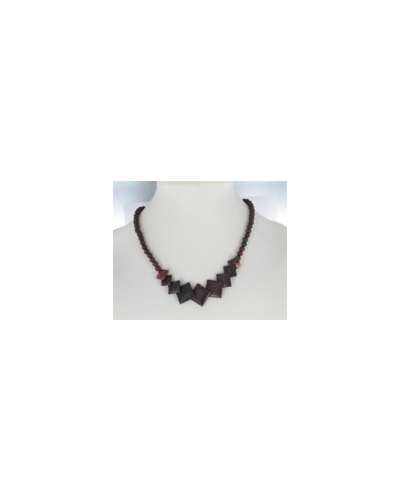 Collier - Obsidienne mahagonite - Pierres carrées