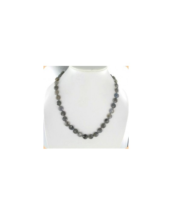 Collier labradorite boules 10mm facettés Collier labradorite boules 10mm facettés