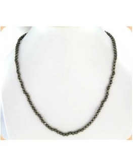 Collier en  Pyrite Perles de 4mm