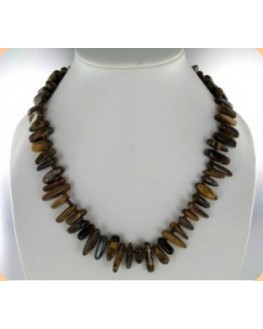Collier Oeil de tigre plaquettes 45cm Collier Oeil de tigre plaquettes 45cm
