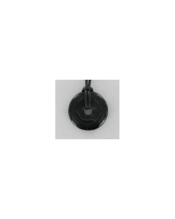 Pendentif donut en Tourmaline noire Pendentif donut en Tourmaline noire