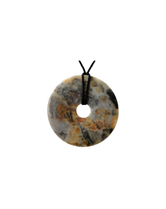 Pendentif donut Agate Crazy 80mm Pendentif donut Agate Crazy 80mm