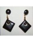 Boucles d'oreille - Hématite - Pierres carrées