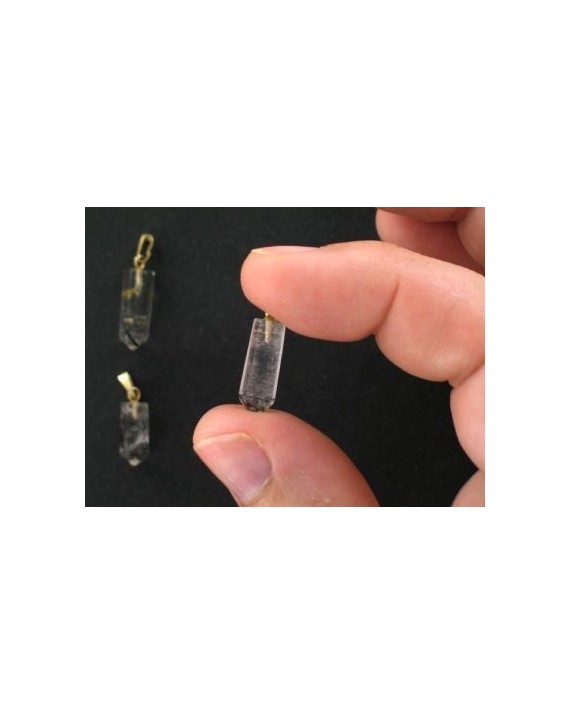 Pendentif - Quartz - Inclusions de tourmaline - Pointe Pendentif - Quartz - Inclusions de tourmaline - Pointe
