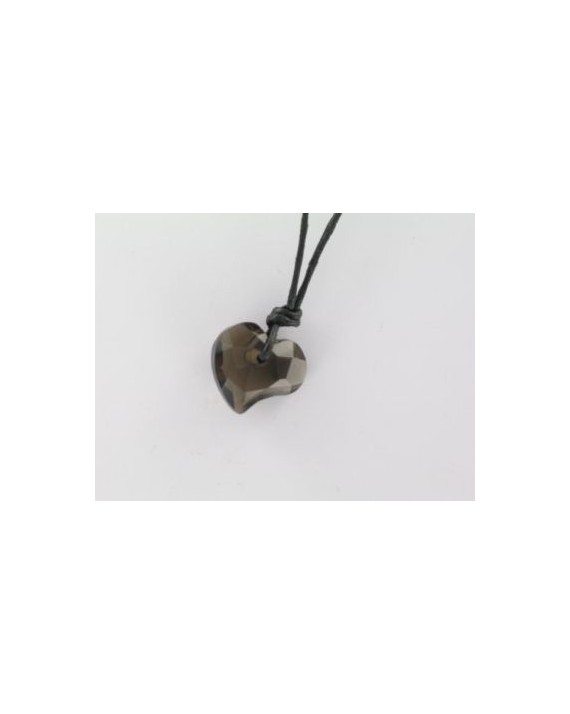 Pendentif - Quartz fumé - Coeur facetté