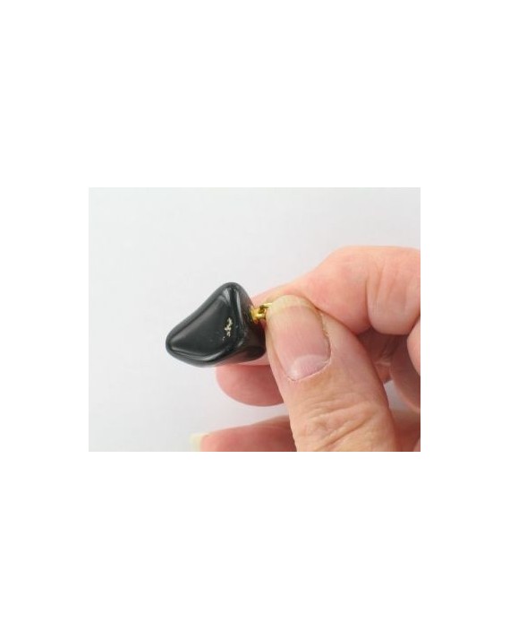 Pendentif - Onyx noire - Pierre roulée Pendentif - Onyx noire - Pierre roulée